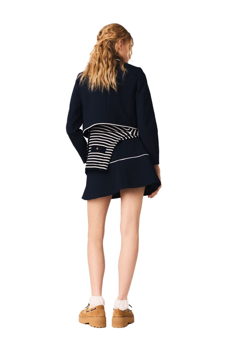 maje Short jacket with contrast trim, Alternate, color, Navy