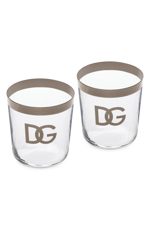 DG Logo Set Of 2 Water Glasses