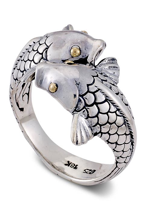 Sterling Silver & 18K Gold Koi Fish Bypass Ring