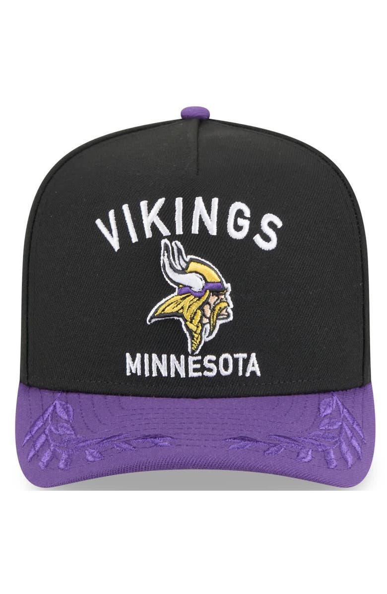 New Era Men's New Era  Black/Purple Minnesota Vikings 2025 NFL Draft A-Frame 9FIFTY Snapback Hat, Alternate, color, Black