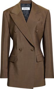 Róhe Hourglass Double Breasted Virgin Wool & Mohair Blazer