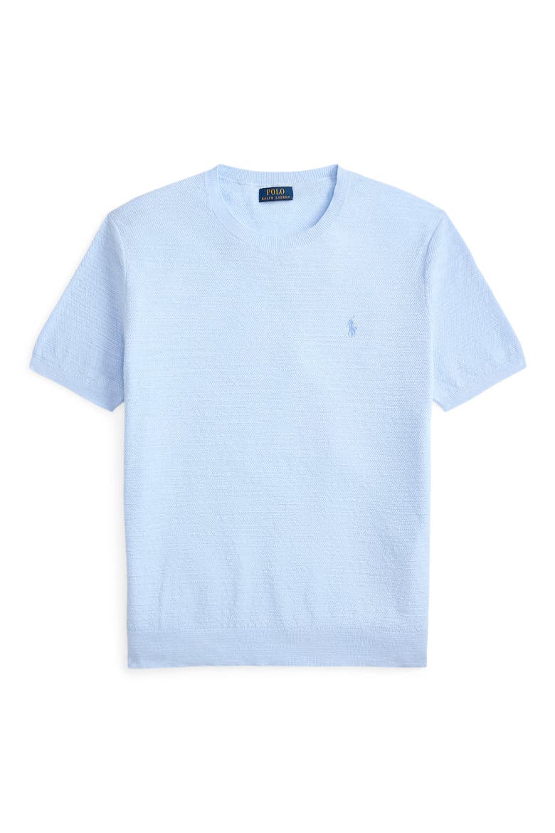 Textured Seed Stitch Cotton & Linen Sweater, Alternate, color, OFFICE BLUE
