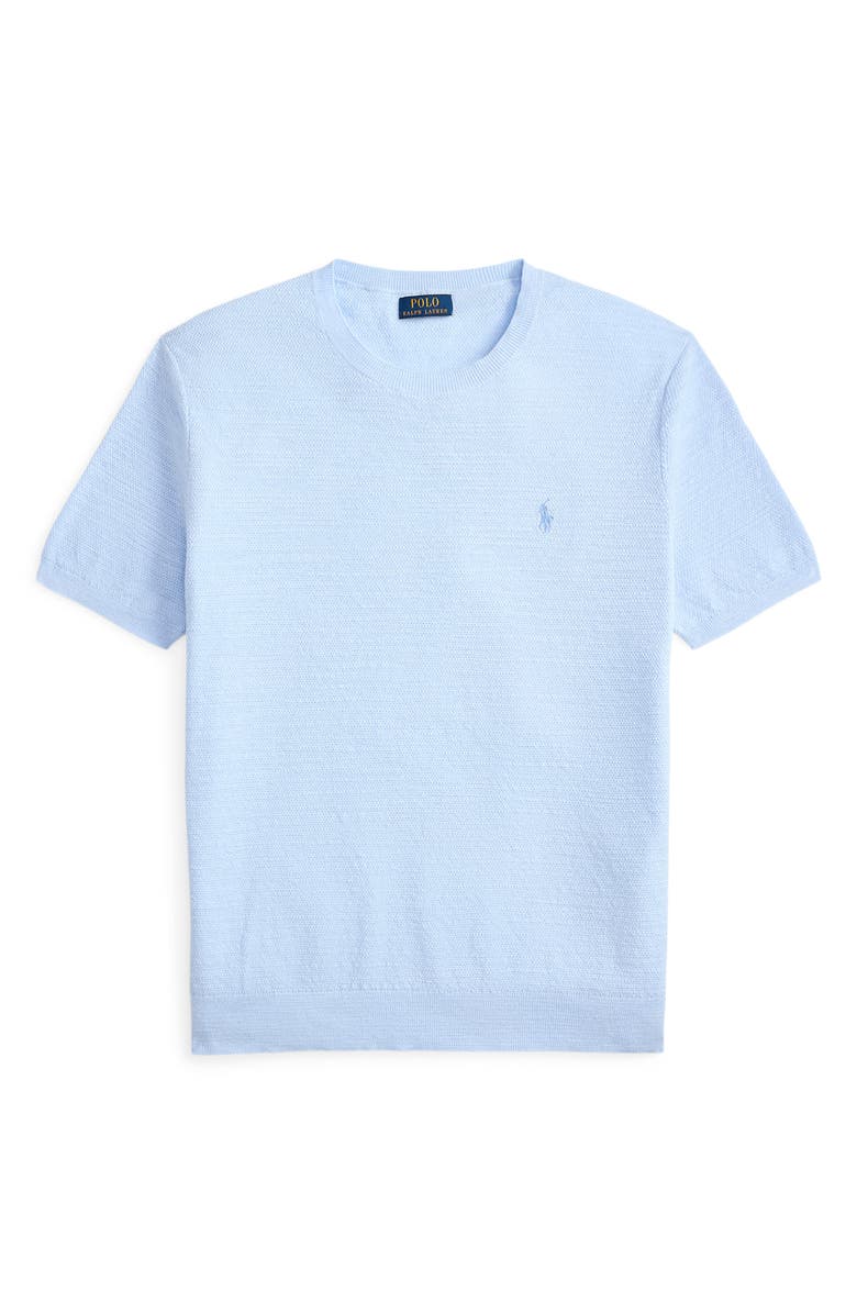 Polo Ralph Lauren Textured Seed Stitch Cotton & Linen Sweater, Alternate, color, Office Blue