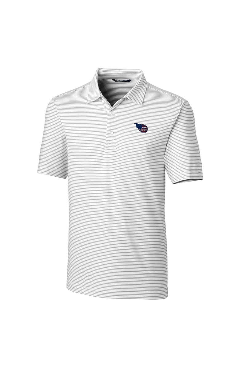 Cutter & Buck Men's Cutter & Buck White Tennessee Titans Big & Tall Forge Pencil Stripe Stretch Polo, Alternate, color, 