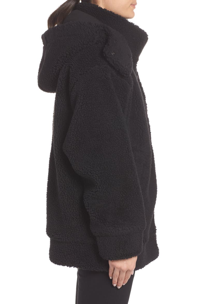 Norte Faux Fur Coat, Alternate, color, BLACK