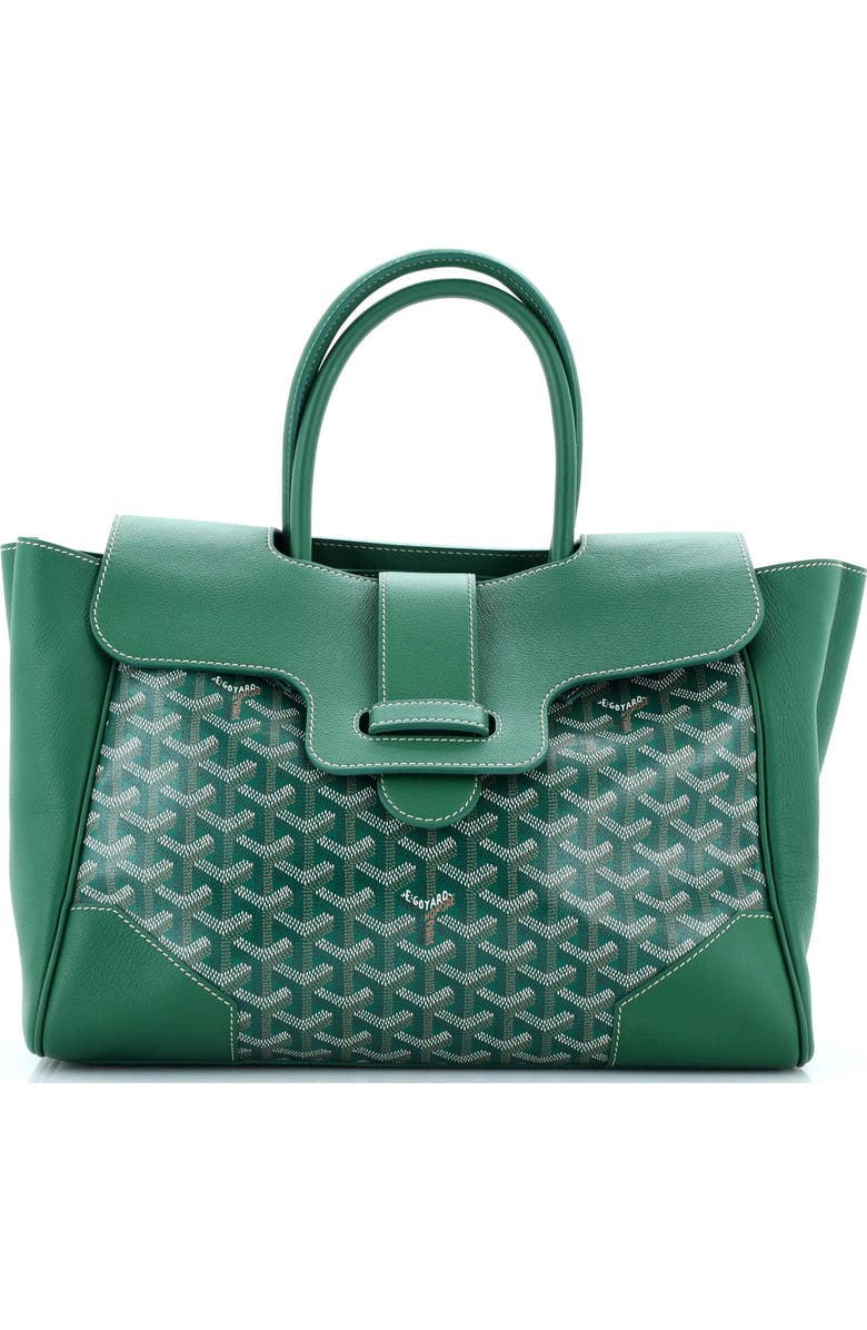 Pre-Owned Goyard Saigon Tote Bag Coated Canvas with Leather, Main, color, Green