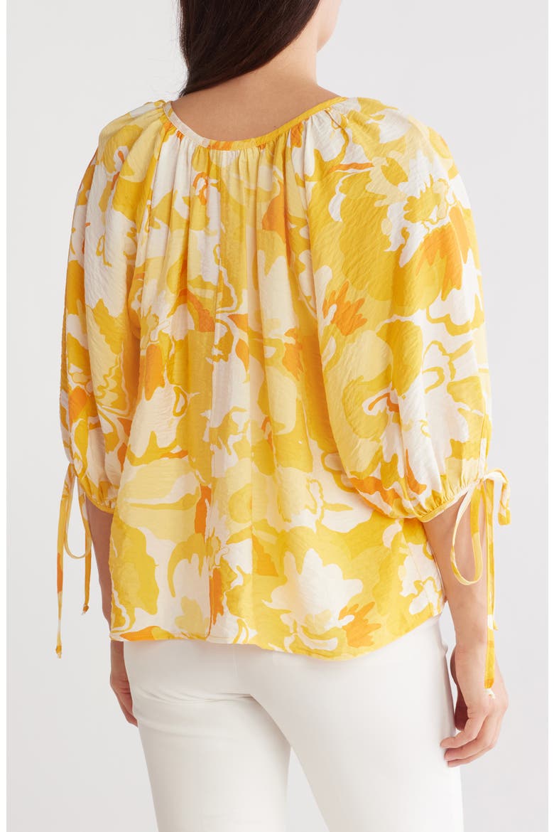 Floral Puff Sleeve Blouse, Alternate, color, YELLOW