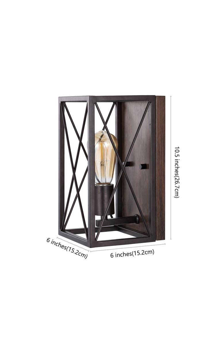 Norris 1-Light Farmhouse Rustic Iron LED Sconce, Alternate, color, Oil Rubbed Bronze