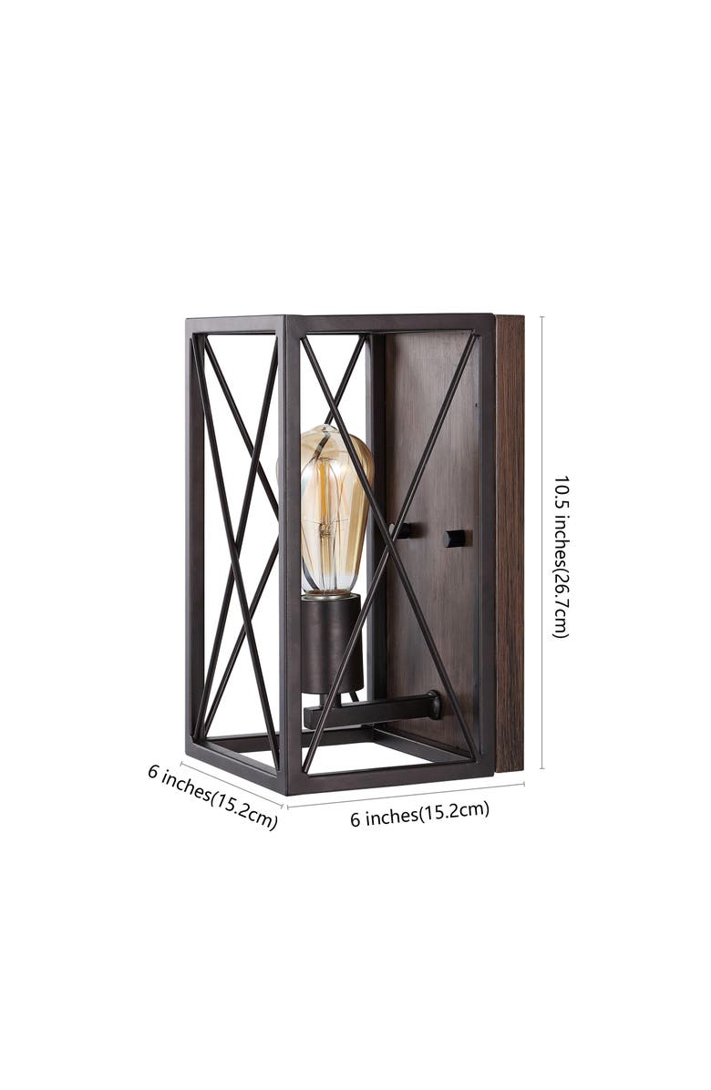 JONATHAN Y Norris 1-Light Farmhouse Rustic Iron LED Sconce, Alternate, color, Oil Rubbed Bronze