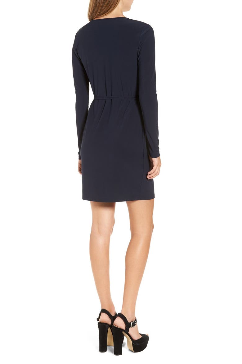 Long Sleeve Wrap Dress, Alternate, color, NAVY NIGHT