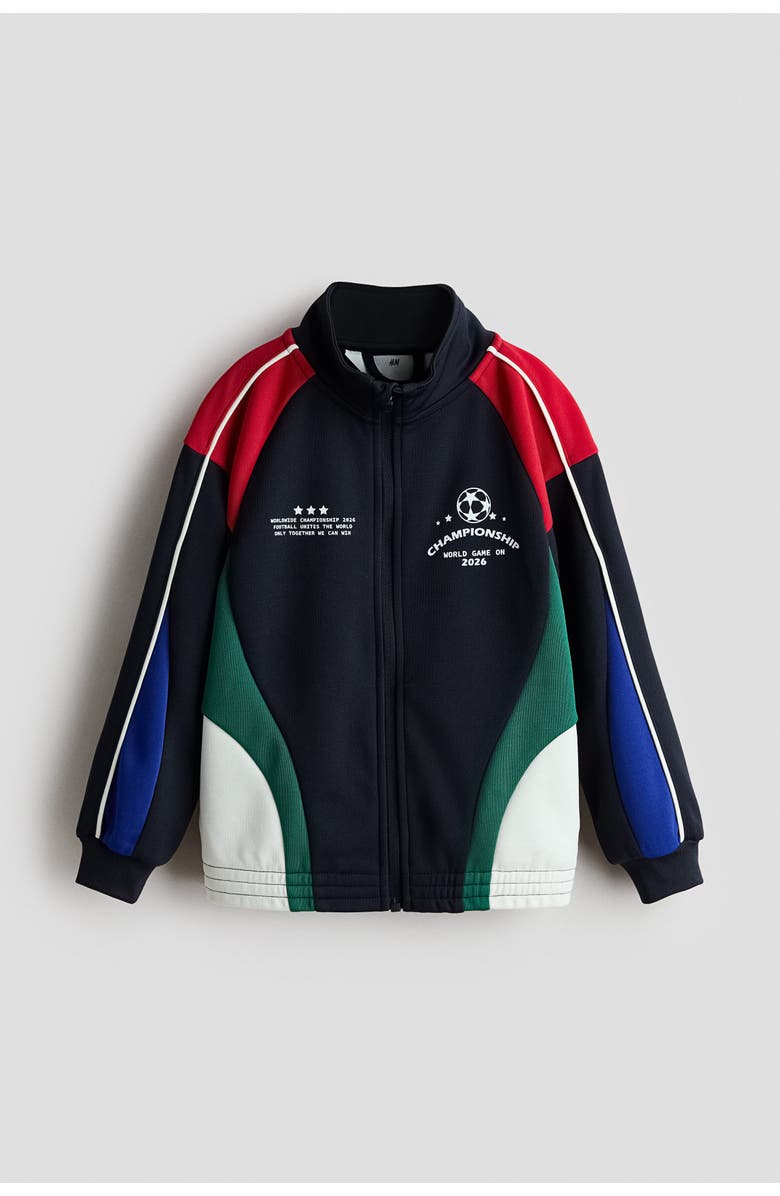 H&M Football Jacket, Main, color, Navy Blue/Championship