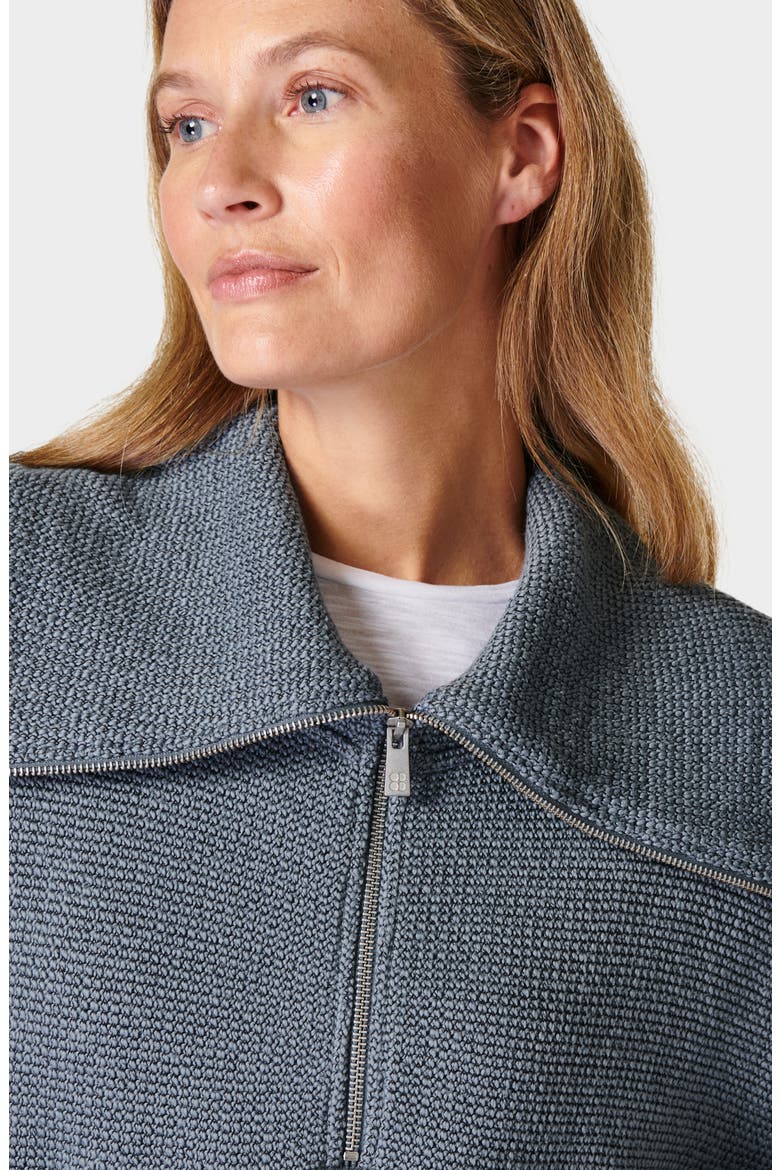 Restful Bouclé Half Zip Pullover, Alternate, color, STEEL BLUE