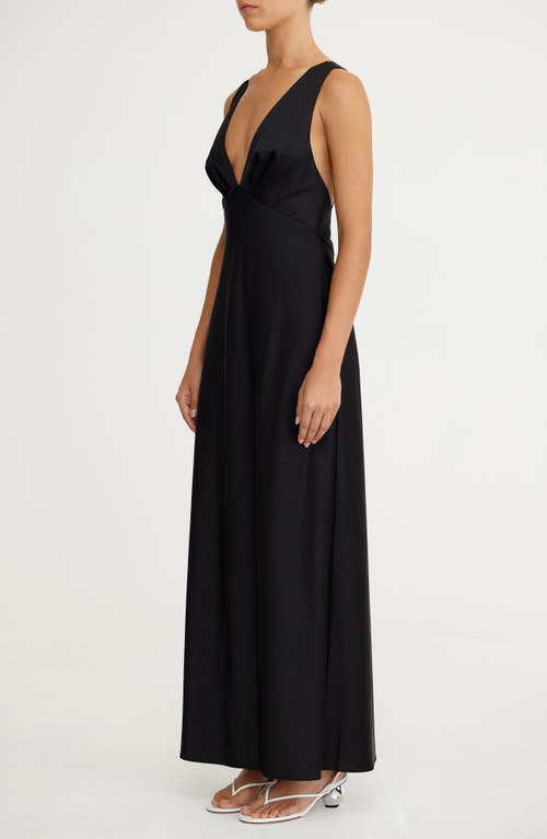 Significant Other Lucile Sleeveless Satin Maxi Dress In Black