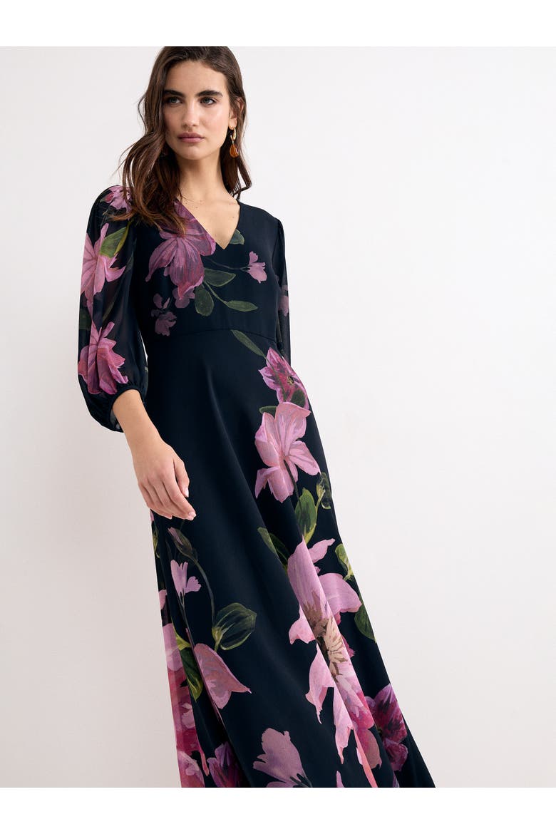V-Neck Betty Maxi Dress, Alternate, color, Navy