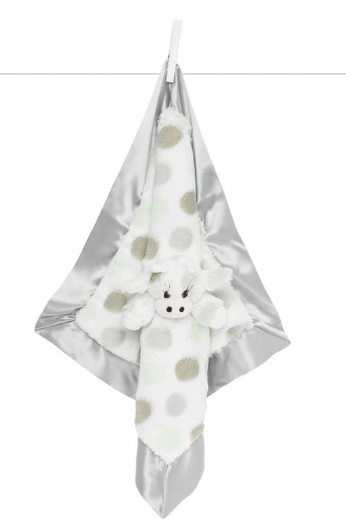 Little Giraffe Luxe Dot Plush Giraffe Lovey Blanket in Silver  product
