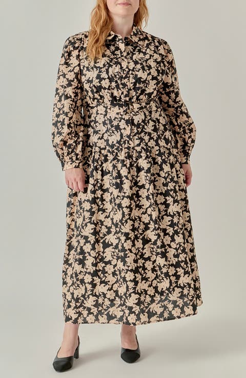Floral Print Cotton Midi Dress