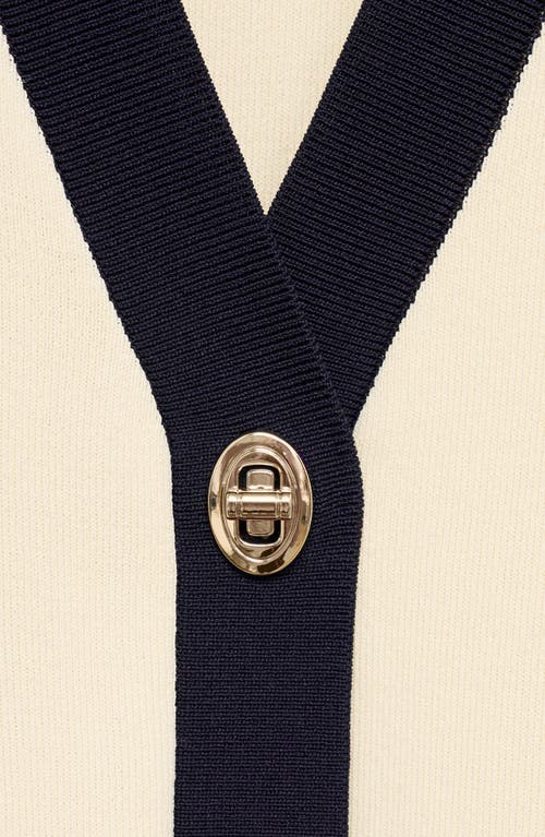 Mango Contrast Button Vest Ecru In Ecru