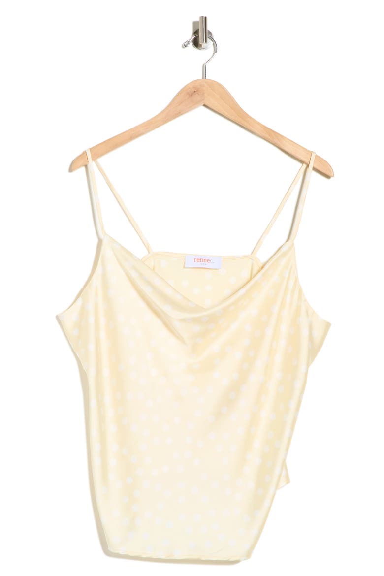 Cowl Neck Satin Camisole, Alternate, color, BUTTER