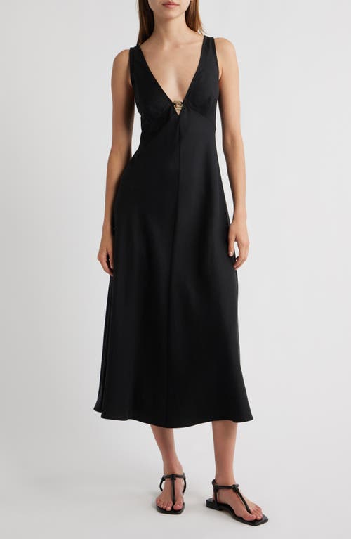 Rails Avila Metal Accent Sleeveless V-neck Midi Dress