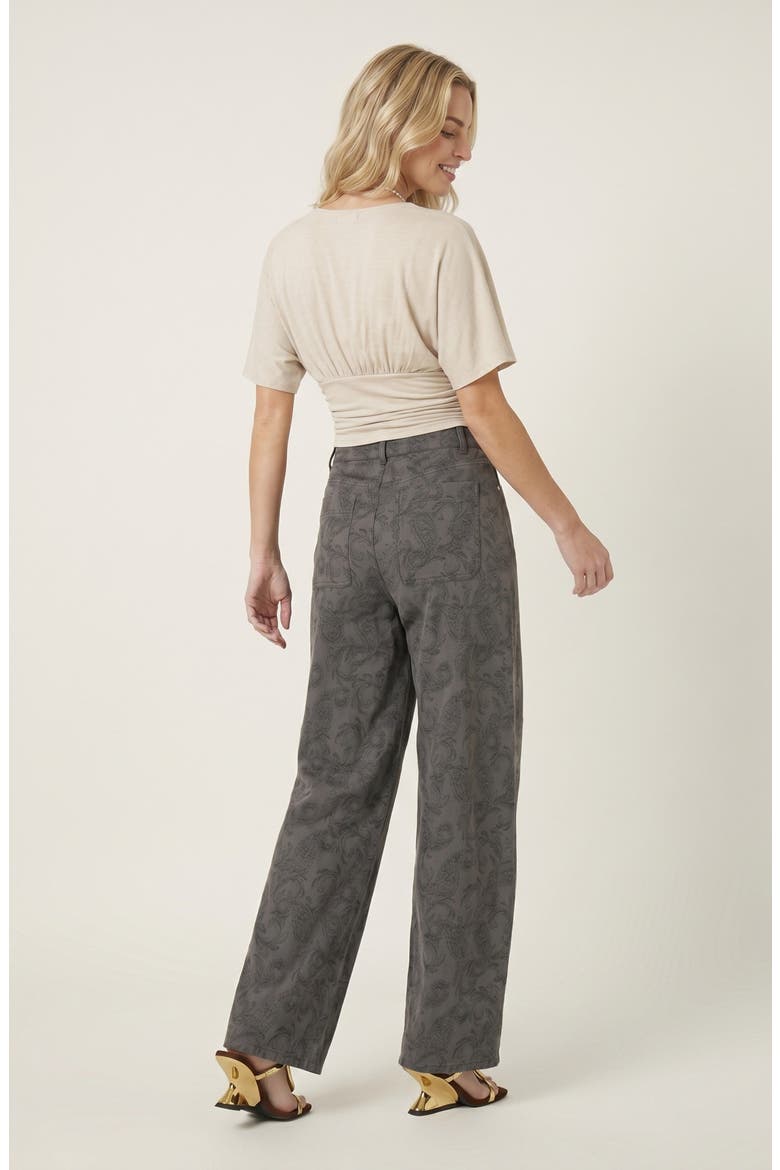 Textured Wide Leg Pants, Alternate, color, Charcoal