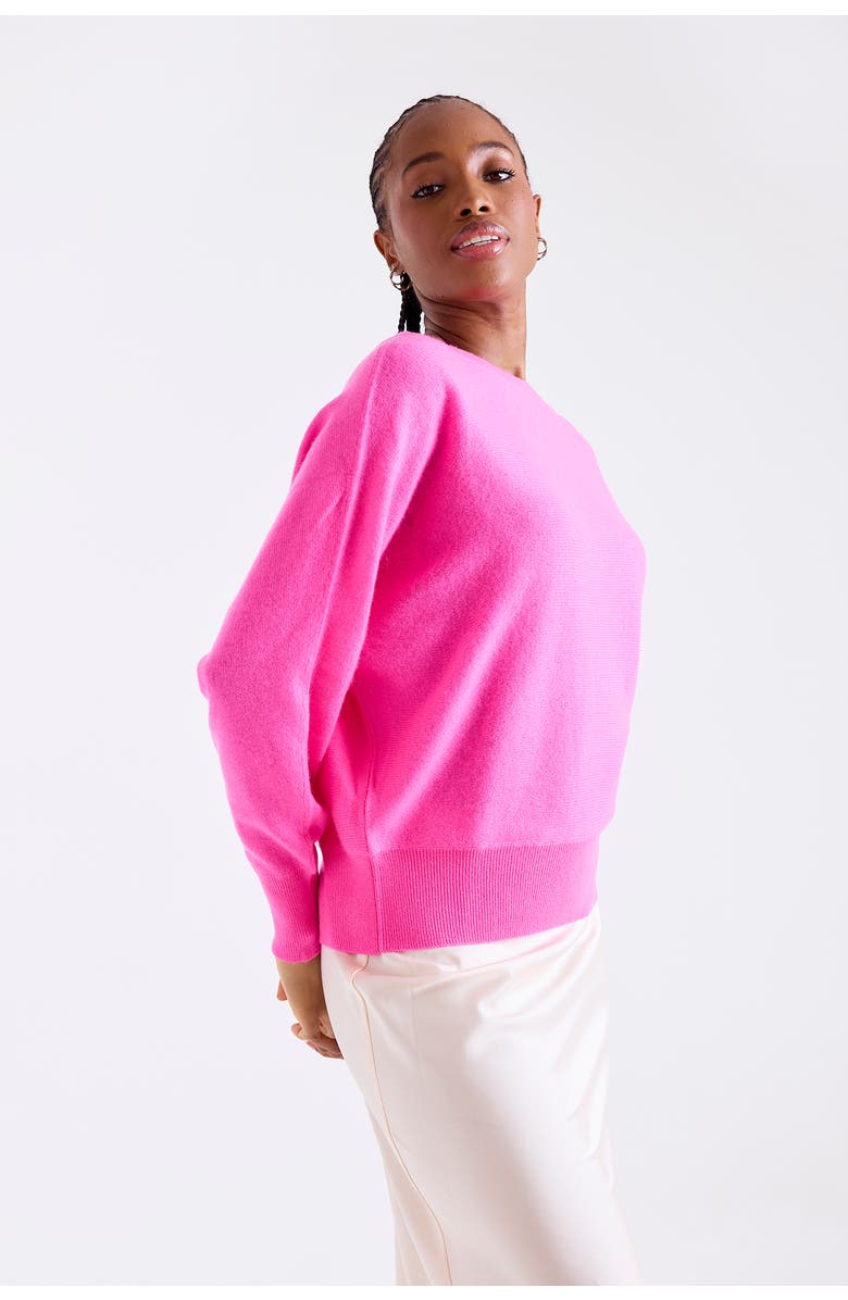 1982 Alaia Long Sleeve 100% Cashmere Sweater, Alternate, color, Hot Pink