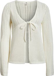 BP. Openstitch Tie Front Cardigan