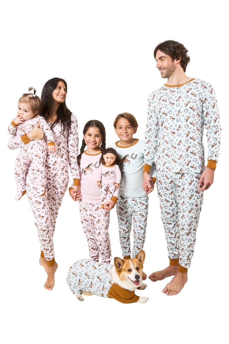 Men's Cotton Printed Matching Family Pajamas, Alternate, color, Horse