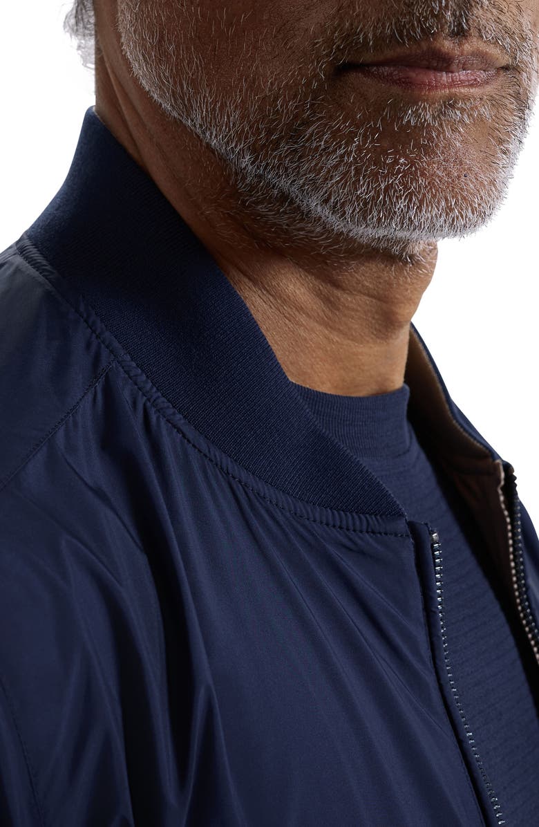 Bugatchi Reversible Water Repellent Bomber Jacket, Alternate, color, Navy