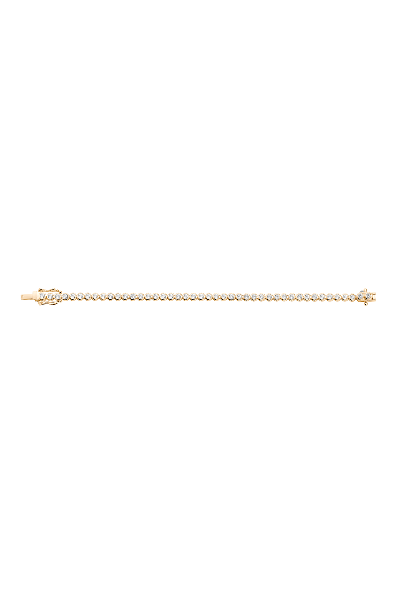 Lab Grown White Sapphire Bezel Tennis Bracelet, Alternate, color, Yellow Gold Vermeil