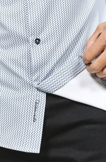 Solid Stretch Button-Up Shirt