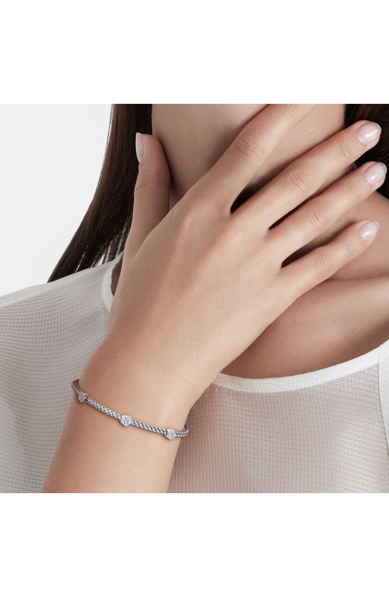 Julianna B. 1/2 CTW Cubic Zirconia Station Bangle Bracelet, Alternate, color, Sterling Silver