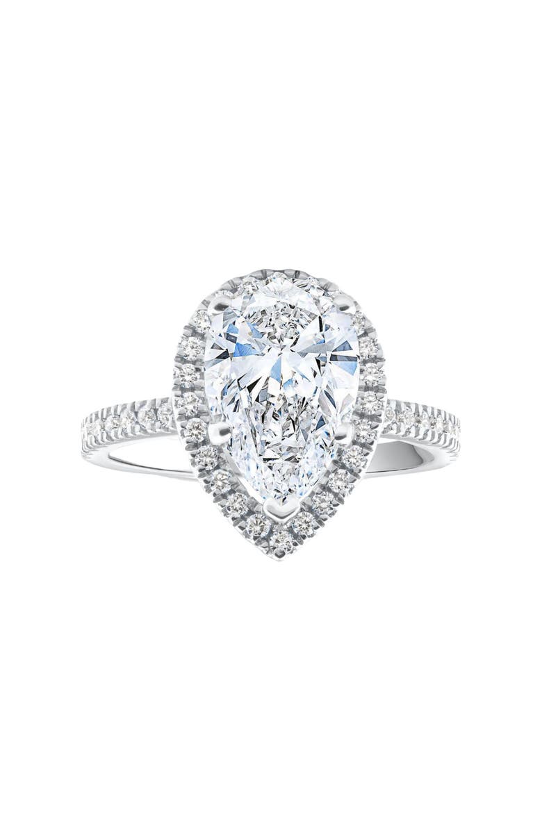 Bliss Diamond 3 5/8Ct Pear Shape Halo Diamond Engagement Ring Lab Grown or Gold, Main, color,
