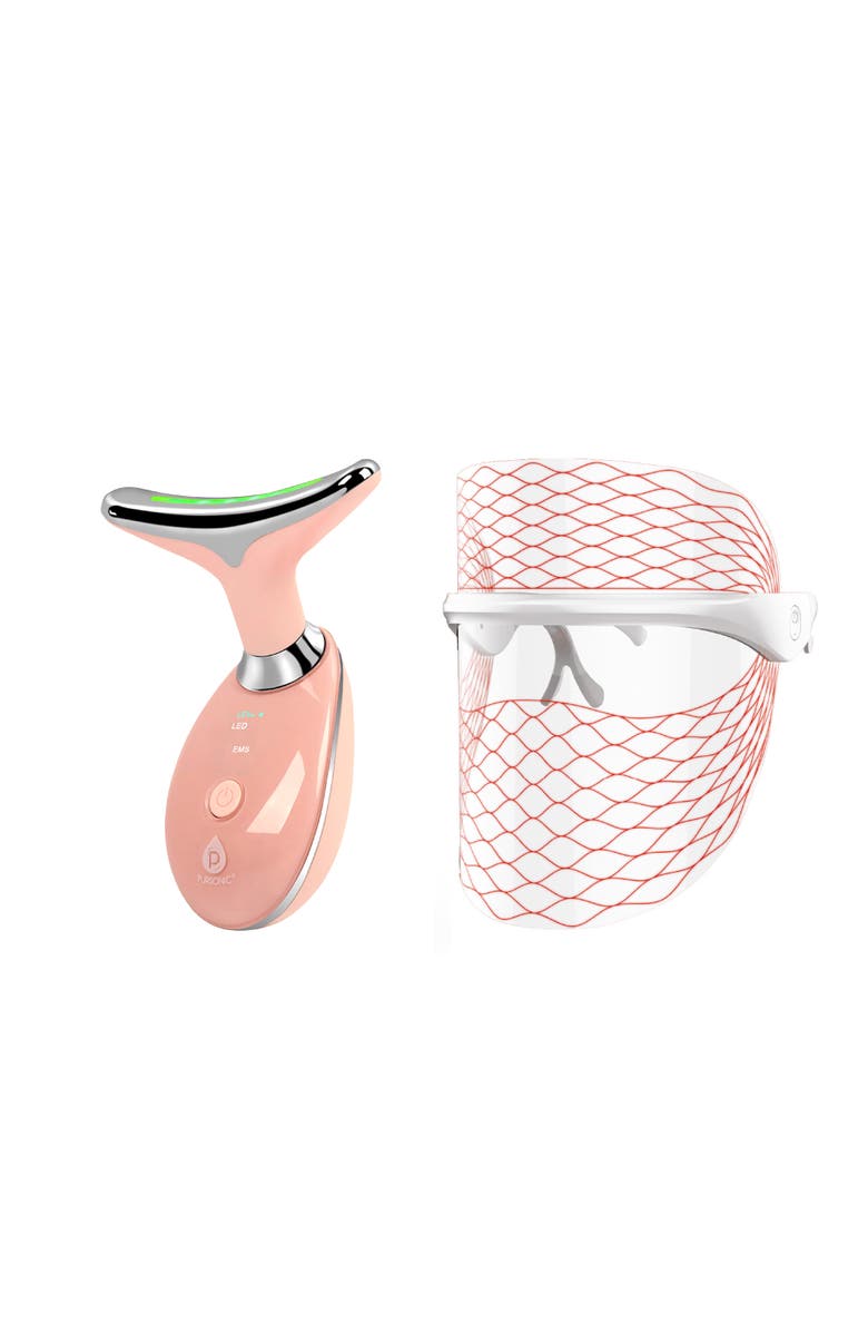 PURSONIC Advanced Anti-Aging & Sculpting Skincare Set - 7-in-1 LED Light Therapy Face Mask & Sculpting Wand, Main, color, Multicolor