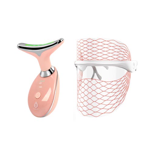 Advanced Anti-Aging & Sculpting Skincare Set - 7-in-1 LED Light Therapy Face Mask & Sculpting Wand