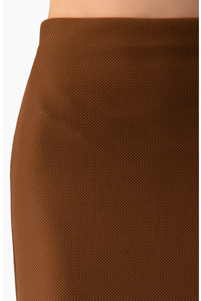 Cuffed-Hem Midi Skirt with Rear Slit, Alternate, color, Light Brown