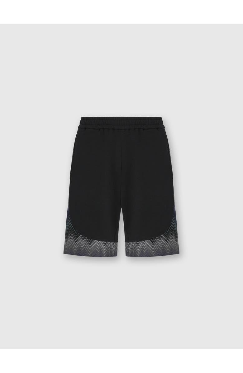 Missoni Fleece Shorts With Zigzag Insert, Main, color, Black