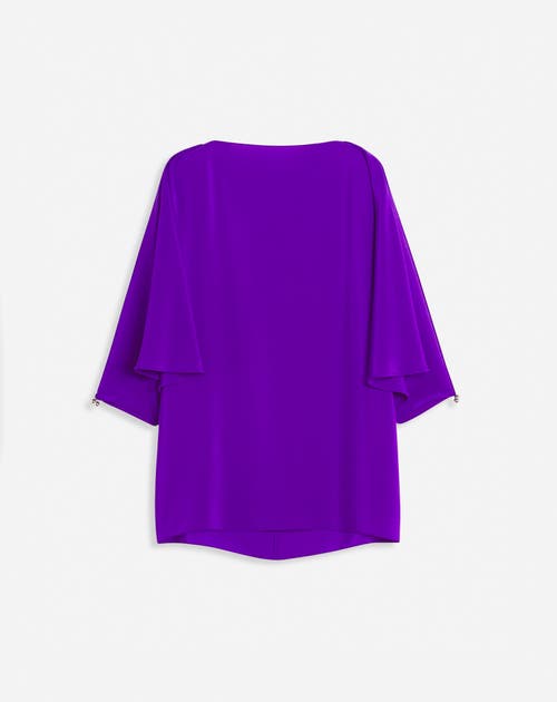 Lanvin Openwork Sleeves Silk Top In Anemone