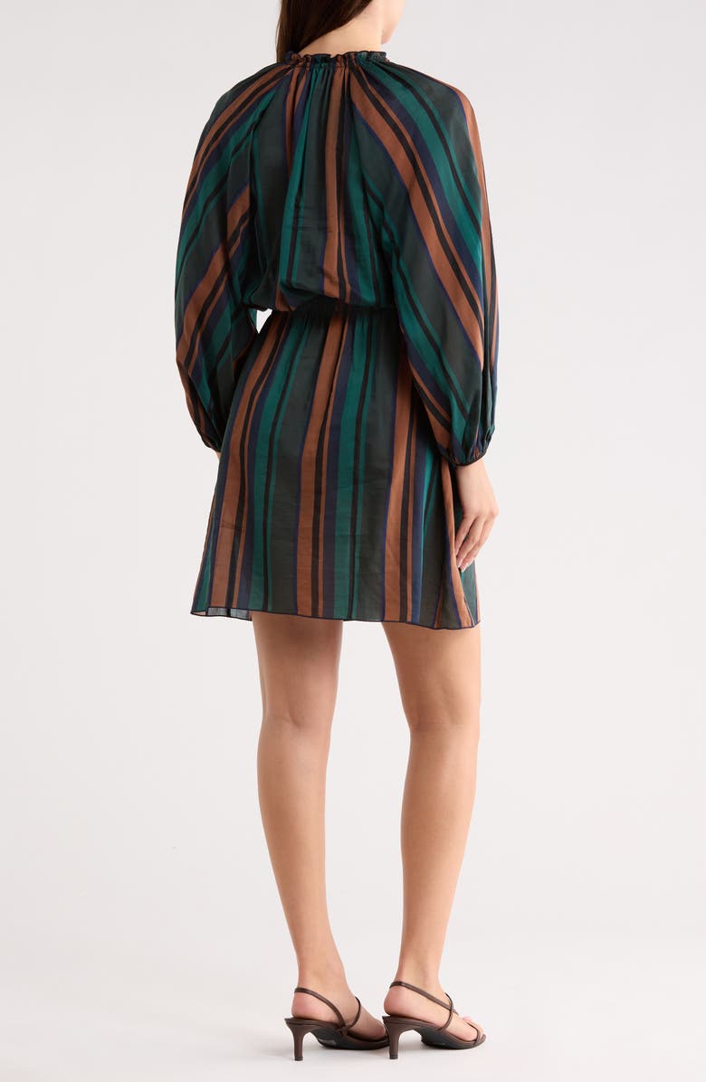Longchamp Cotton & Silk Blend Dress, Alternate, color, Fir