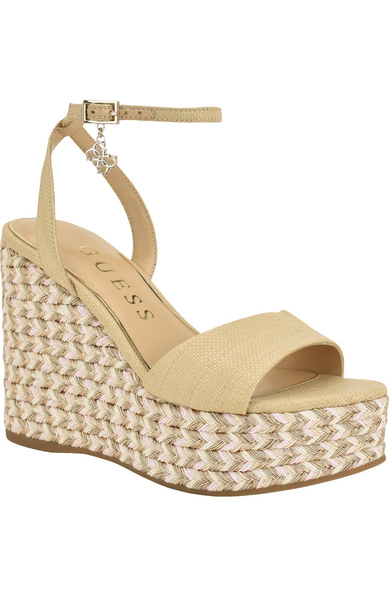GUESS Everly Platform Wedge Sandal, Main, color,