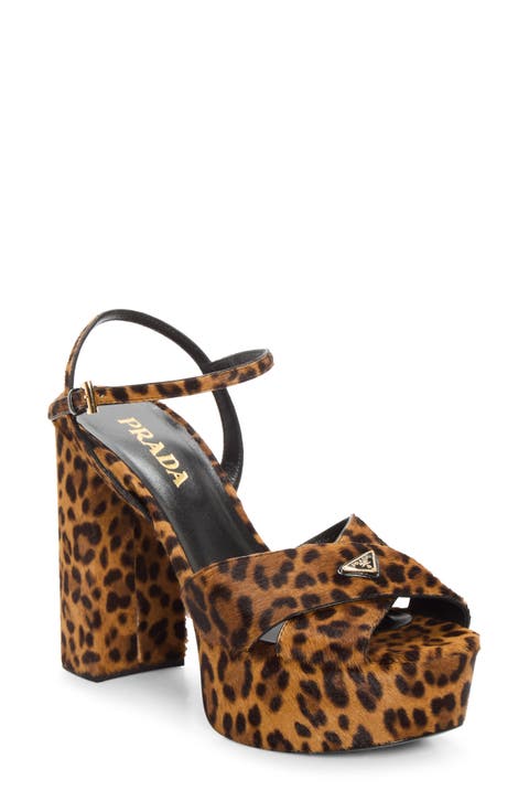 Genuine Calf Hair Platform Sandal