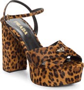 Prada Genuine Calf Hair Platform Sandal