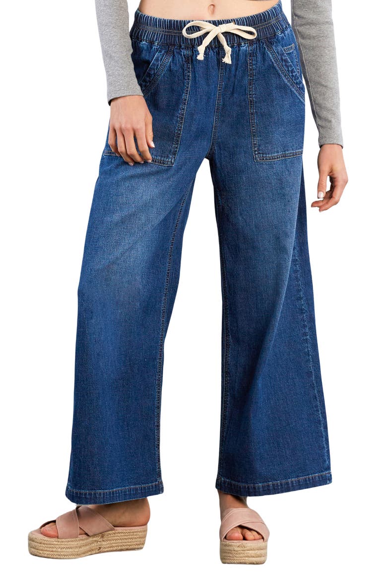Wide Leg Drawstring Jeans, Main, color, CONCERT BLUE