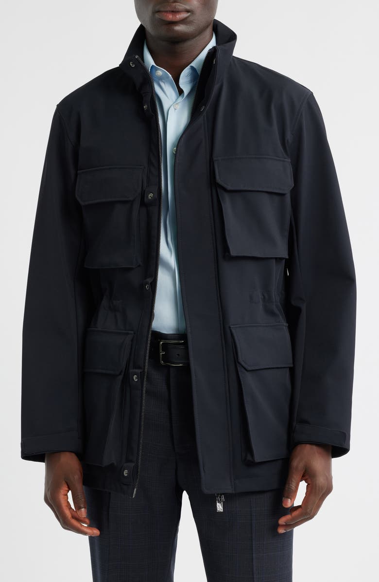 Emporio Armani Bellows Pocket Jacket, Main, color, Solid Blue Navy