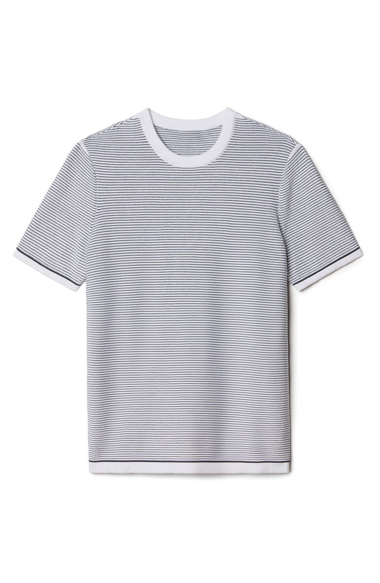 Rhone Compass Knit Stripe T-Shirt, Alternate, color, White/ True Navy Stripe