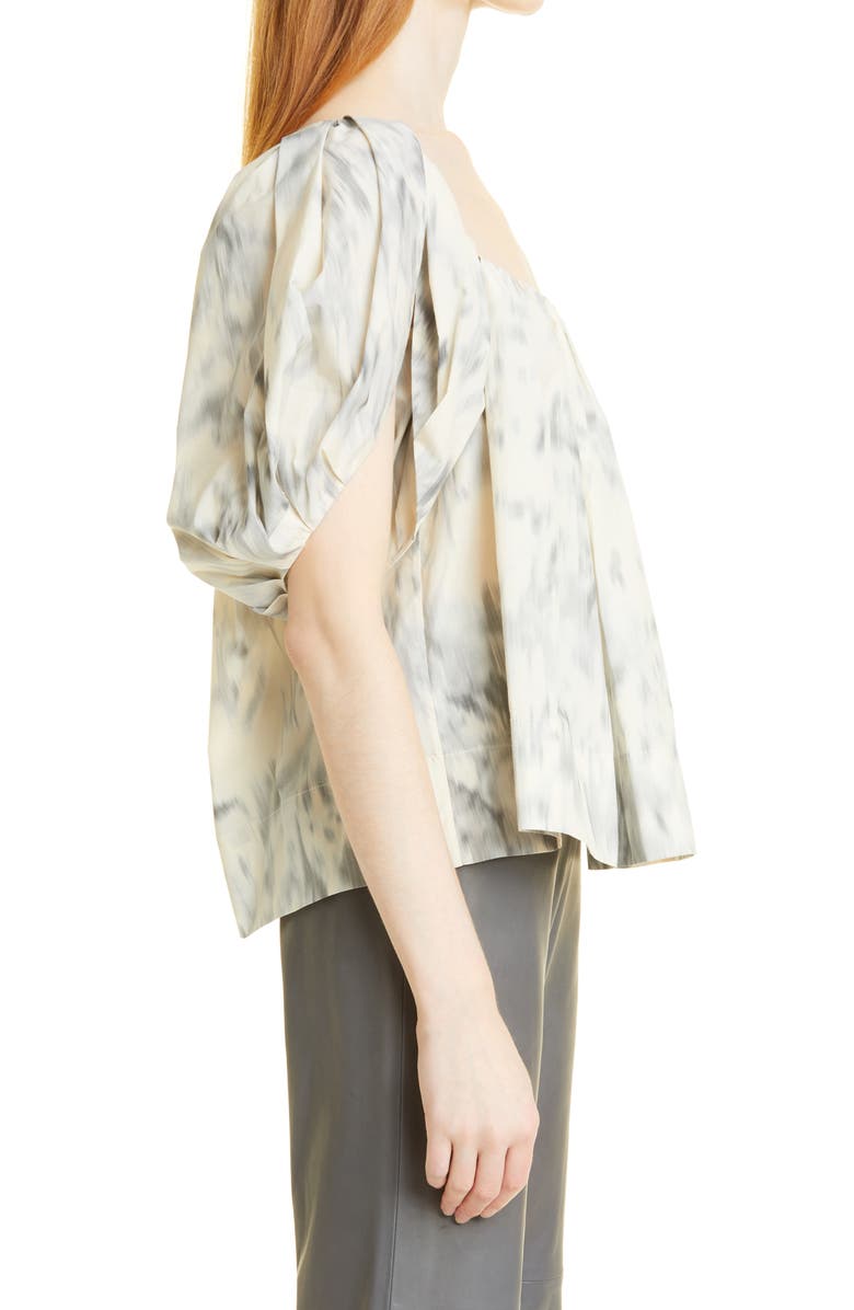 Rebecca Taylor Bubble Sleeve Flounce Top, Alternate, color, Silver Combo