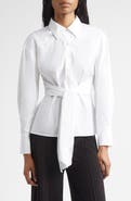 Derek Lam 10 Crosby Carmine Crossover Back Detail Cotton Button-Up Shirt