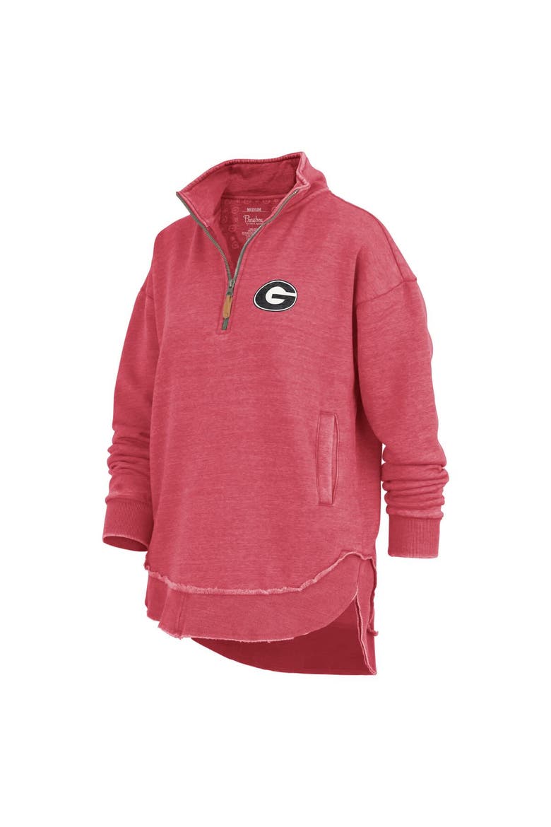 Women's Pressbox Red Georgia Bulldogs Northfork Sojourn Poncho Quarter-Zip Sweatshirt, Alternate, color, Red
