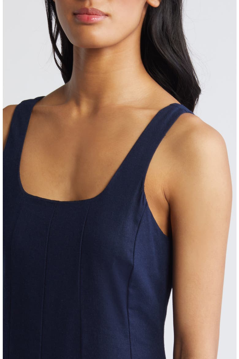 Linen Blend Maxi Dress, Alternate, color, CLASSIC NAVY