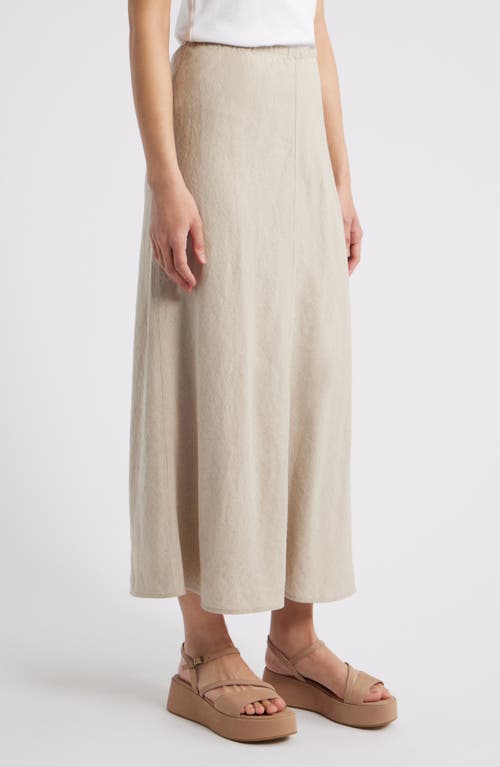 Eileen Fisher Bias Cut Organic Linen A-line Skirt In Undyed Natural