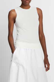 Vince Double Layer Cotton Blend Tank